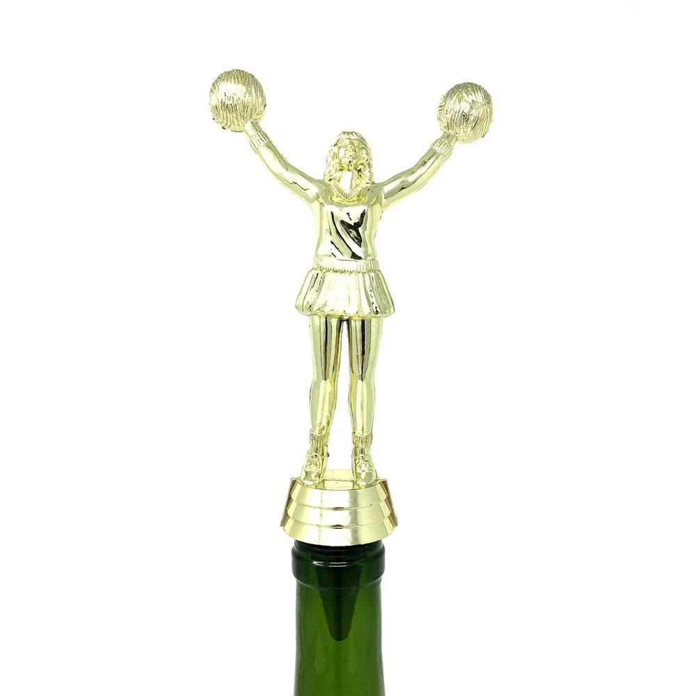 Handmade Bottle Stopper made from Repurposed Cheerleader Trophy